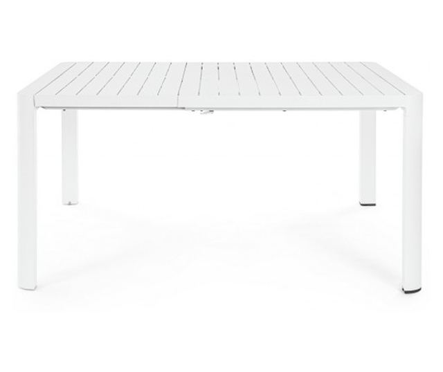 Biały stół rozkładany aluminiowy Kiplin 149x97/149x77,5 cm