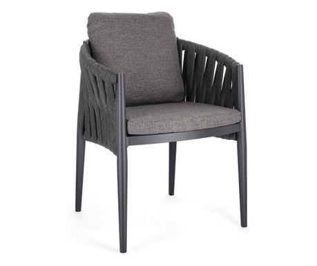 Set od 2 antracit sive fotelje Jacinta 63x60x87 cm