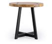 Stolik kawowy Elwood z naturalnego drewna i czarnej stali 50x50 cm
