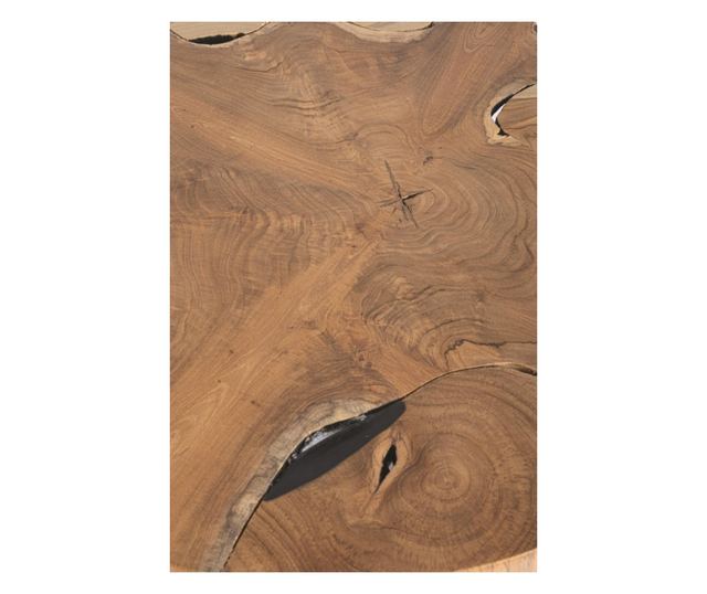 Stolik kawowy Elwood z naturalnego drewna i czarnej stali 50x50 cm