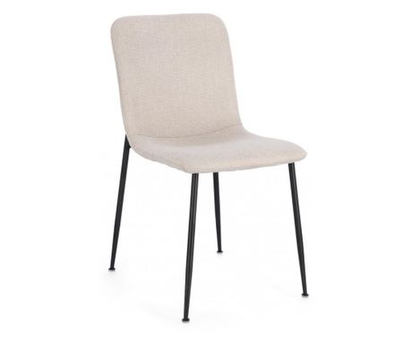 Set od 4 crne čelične stolice s bež tekstilom Rinas 44x56x81 cm
