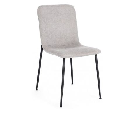 Set od 4 crne čelične stolice s tekstilom sive boje Rinas 44x56x81 cm