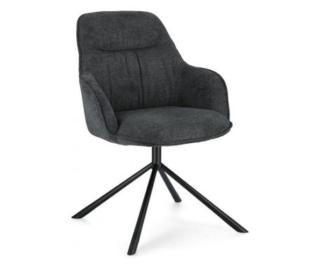 Set od 2 crne čelične fotelje s antracit sivim tekstilom 59x65x86 cm