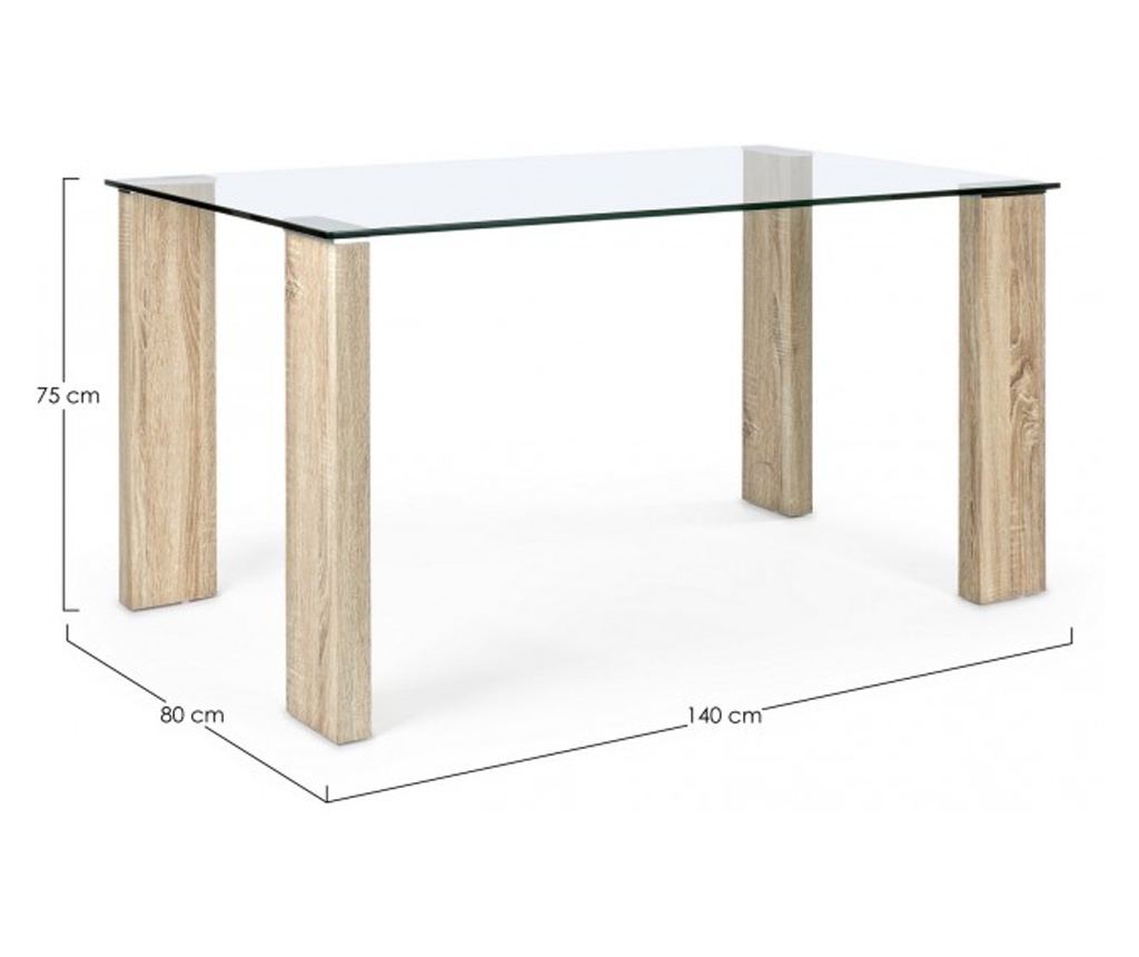 Arley MDF Stakleni Stol 140x80x75 cm - 2