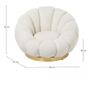 Fotoliu textil crem metal auriu Florel 86x62x72 cm