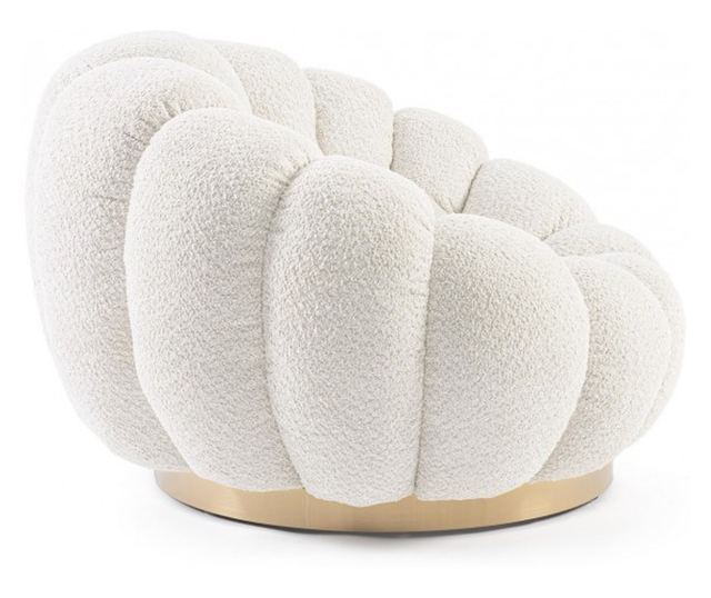 Fotoliu textil crem metal auriu Florel 86x62x72 cm