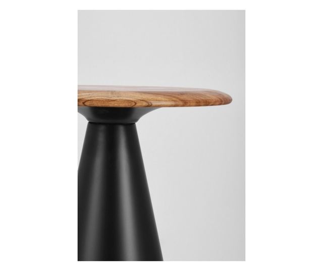 Stolik boczny Azara z czarnej stali i brązowego drewna, 45x46 cm