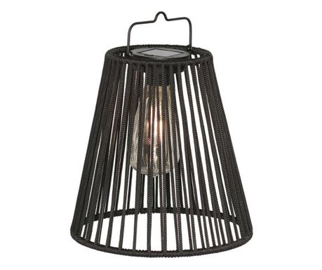 Set od 4 crne solarne lampe Nikhita 21.5x22-26.5 cm