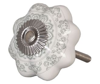 Set od 4 keramičke ručke za namještaj, bijele i sive boje, 4.5 cm