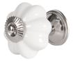 Set od 4 keramičke ručke za namještaj, bijele boje, 4 cm