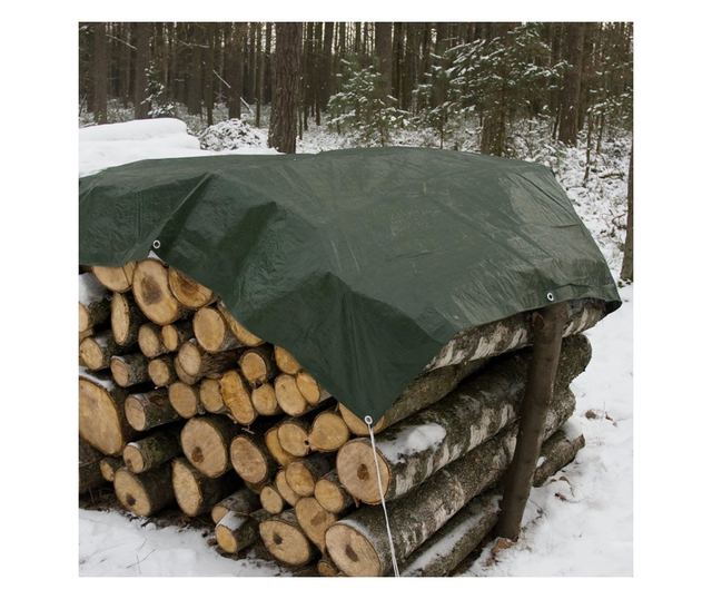 Prelata impermeabila cu inele, 3.9x4.9 m, PE, 65 g/mp, 20 mp
