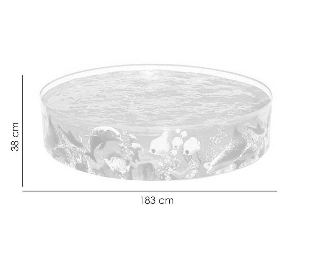 PVC medence gyerekeknek, kerek, átlátszó, 183x38 cm, Bestway Odyssey - 2