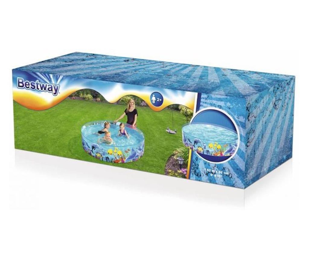 PVC medence gyerekeknek, kerek, átlátszó, 183x38 cm, Bestway Odyssey - 3