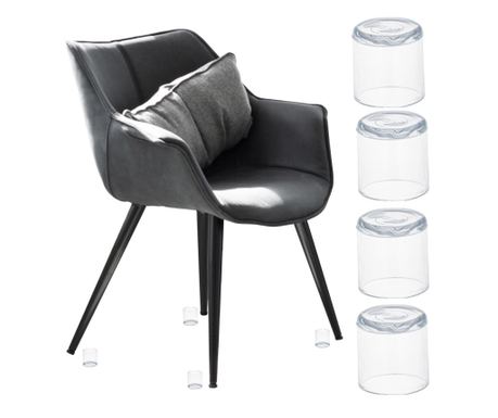 Set od 4 zaštitne kapice za noge stolica protiv ogrebotina, promjer 19 mm, prozirne