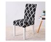 Universal Κάλυμμα για Κλασικές Καρέκλες, Μοντέλο ROMB, ΑΣΠΡΟ + ΜΑΥΡΟ Χρώμα thumbnail 1