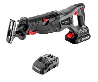 Pila s mačem, baterija 2 Ah, punjač 18 V Li-ion, bečetkasti motor, Graphite Energy