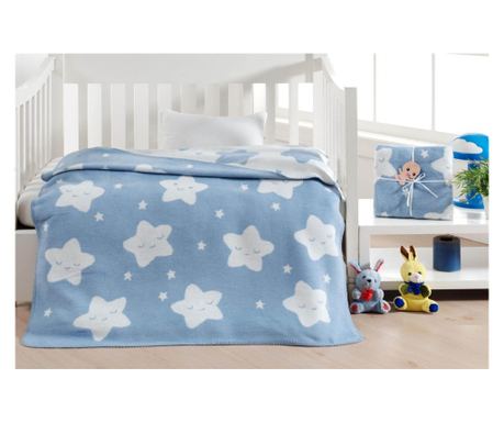 Patura copii Star - Light Blue 