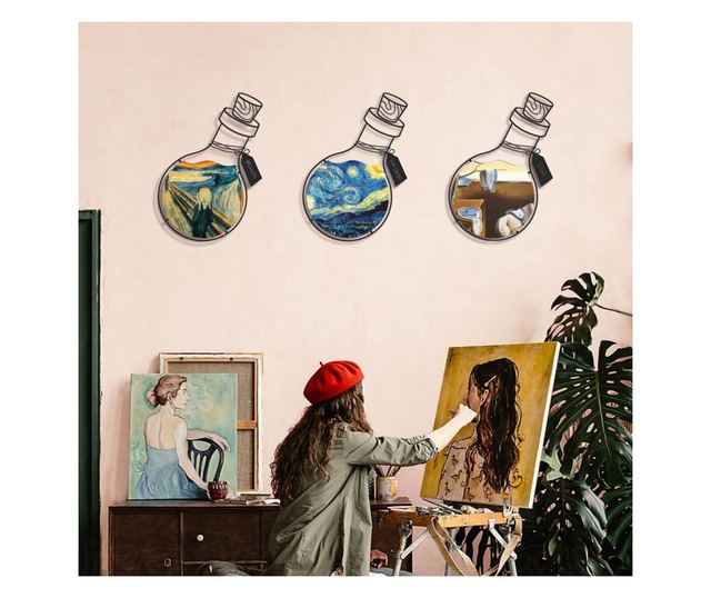 μεταλλική διακόσμηση τοίχου Art Potion Set of 3 Metal Wall Art - APT710