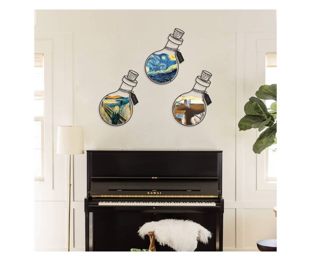 μεταλλική διακόσμηση τοίχου Art Potion Set of 3 Metal Wall Art - APT710