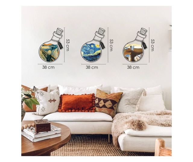 μεταλλική διακόσμηση τοίχου Art Potion Set of 3 Metal Wall Art - APT710