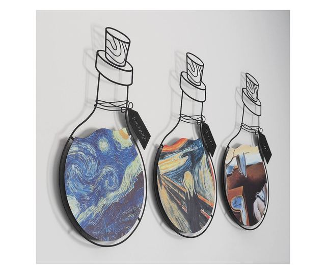 μεταλλική διακόσμηση τοίχου Art Potion Set of 3 Metal Wall Art - APT710