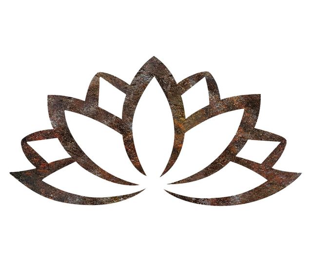Fém Rusty Lotus fali dekoráció
