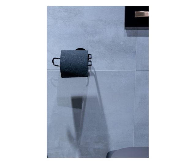 Държач за тоалетна хартия, AWD Интериор, Стомана, Черен