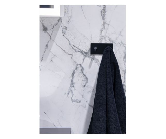 Cuier dublu AWD Huana, metal, negru, autoadeziv 3M,  9 x 4.5 x 3 cm