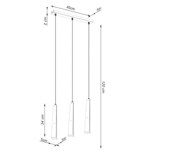 Lampă suspendată PRYSM 3L alb
