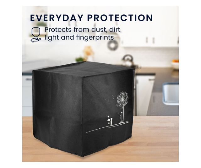 Husa de protectie Kwmobile pentru Russell Hobbs SatisFry, Negru/Alb, Plastic, KWM000023RM002C