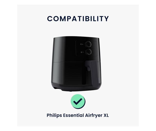 Husa de protectie Kwmobile pentru Philips Essential Airfryer XL, Gri inchis, Plastic, KWM000023RF001C