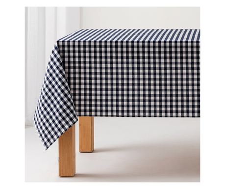 Prevleka za mizo Vichy Stain Resistant Tablecloth Fabric Feel - 140x180 cm - temno modra