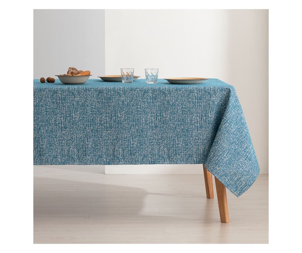 Луксозна жакардова покривка за маса RAMAJE - 140x140см - синя - 3