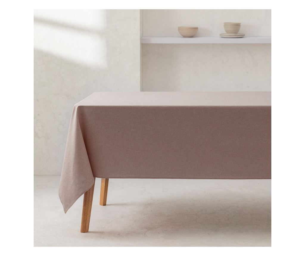 Обикновена покривка за маса, устойчива на петна, 100% памук - 140x100см - Кафява - 2