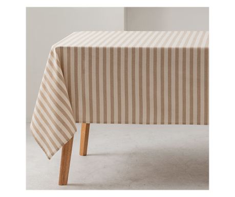 Ubrus se širokými pruhy odolný proti skvrnám 100% bavlna - 140x180cm - béžový