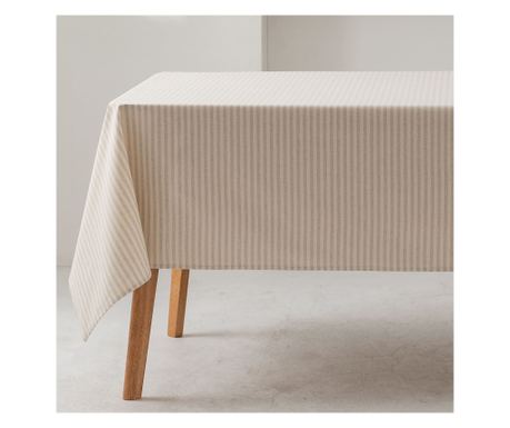 Krpa za stol otporna na mrlje s finim prugama 100% pamuk - 140x300cm - Svijetlo siva