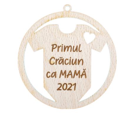 Glob de Craciun HH903 din Lemn Model Primul Craciun ca mama