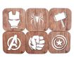 Set suporturi Personalizabil pentru pahare Avengers 9 cm x 9 cm - Patrat