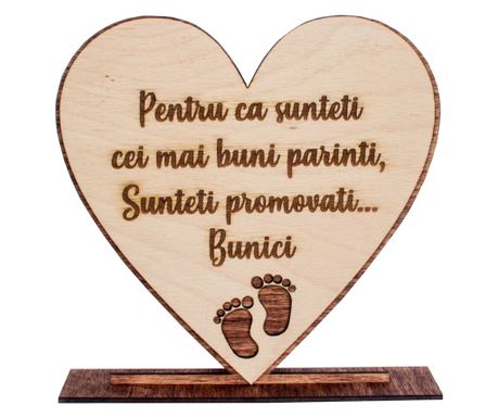 Placuta Personalizabila Anunt promovati Bunici HH1556 din lemn 22x22 cm