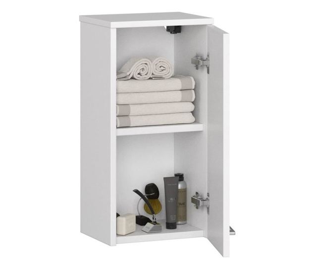 Dulap baie, suspendat, placa laminata, 2 rafturi, 1 usa, alb, 30x22.5x60 cm