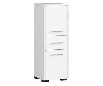 Dulap baie, placa laminata, 1 sertar, 3 rafturi, 2 usi, alb, 30x30x85 cm