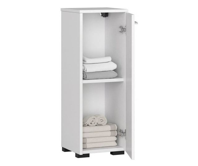 Dulap baie, placa laminata, 2 rafturi, alb, 30x30x82 cm