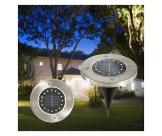 Lampa Solara estetica exterioara de gradina, cu 16 LED-uri, cu suport scurt