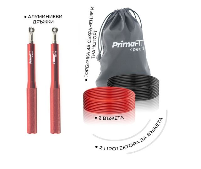 Бързо Въже за Скачане PrimaFIT Speed, Професионално, 3м Регулируемо, с ...