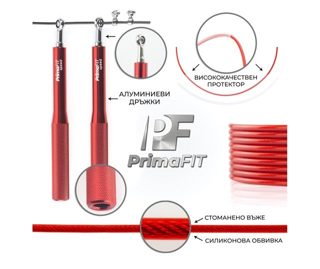 Бързо Въже за Скачане PrimaFIT Speed, Професионално, 3м Регулируемо, с ...