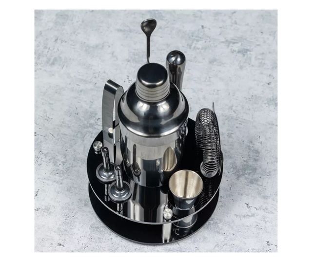 Set agitator cu accesorii Klausberg KB 7581, 10 buc, Suport, 720 ml, Grafit