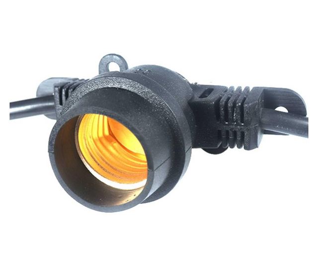 Ghirlanda Luminoasa 10M cu 10 Fasunguri E27, IP65, Interconectabila