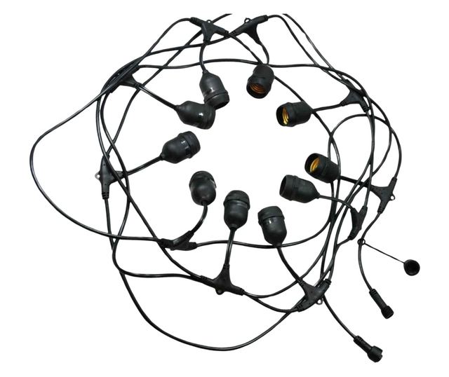 Ghirlanda Luminoasa 10M cu 10 Pendule, E27, IP65, Interconectabila