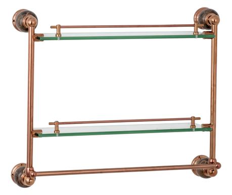 Etajera baie dubla ,TRENDY'S , jade rose-gold , montare pe perete