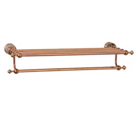 Etajera baie TRENDY'S ,depozitare prosoape , jade rose-gold, montare perete